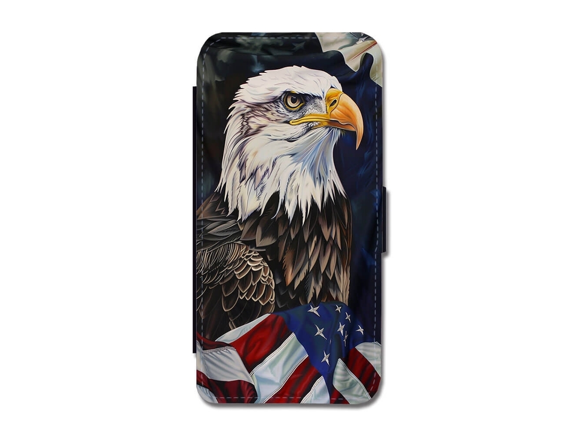 Capa Flip Para Iphone 17 Com A Bandeira Da Águia Dos Eua