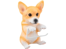 Porta Papel Higiênico Em Formato De Cachorro Adorável, Decoração Divertida Para Banheiro, Feito De Resina Durável, Fácil