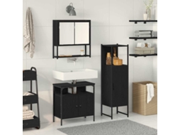 Vidaxl Conjunto De Móveis Para Banheiro 3 Unid. Preto