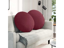Vidaxl Almofadas De Assento 2 Pcs Vinho Vermelho Ø80 X 29 Cm Tecido