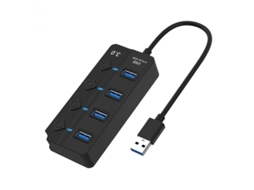 Hub Usb 3.0 Com 4 Portas Usb 3.0 E Inlirruptor De Botão Independenli.