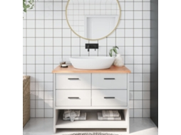 Vidaxl Bancada P/ Wc 100x40x2 Cm Madeira Maciça Tratada Castanho-claro