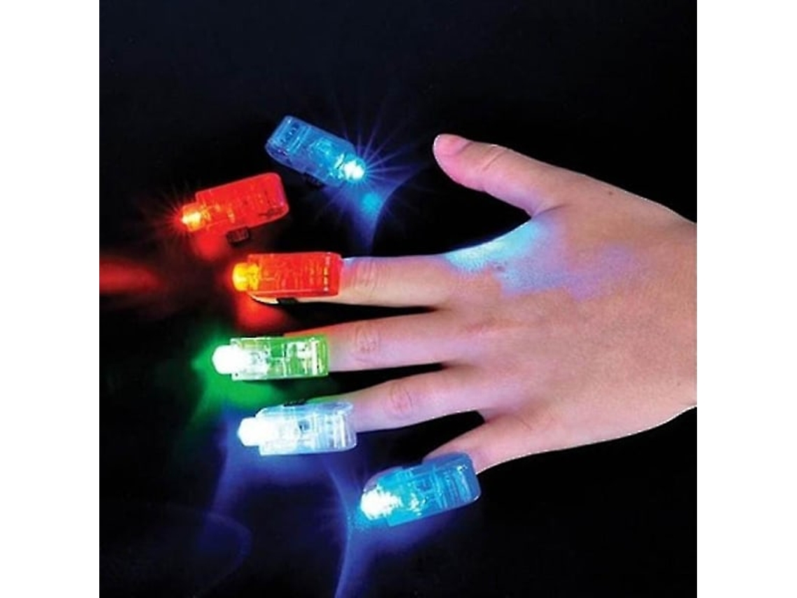 Conjunto 8 Luzes Led Para Dedos Com Efeito De Laser