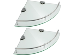 Conjunto De 2 Prateleiras De Canto Triangulares Em Aço Inoxidável Para Banheiro