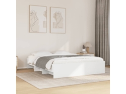 Vidaxl Estrutura De Cama 150x200 Cm Derivados De Madeira Branco
