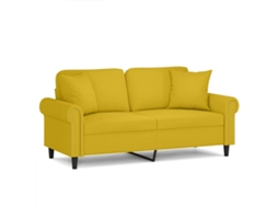 Maison Exclusive - Sofá 2 Lugares C/ Almofadas Decorativas 140 Cm Veludo Amarelo