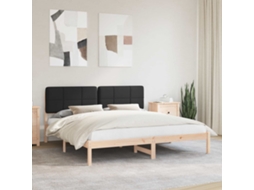 Vidaxl Estrutura De Cama Com Cabeceira Estofada Preto 180 X 200 Cm