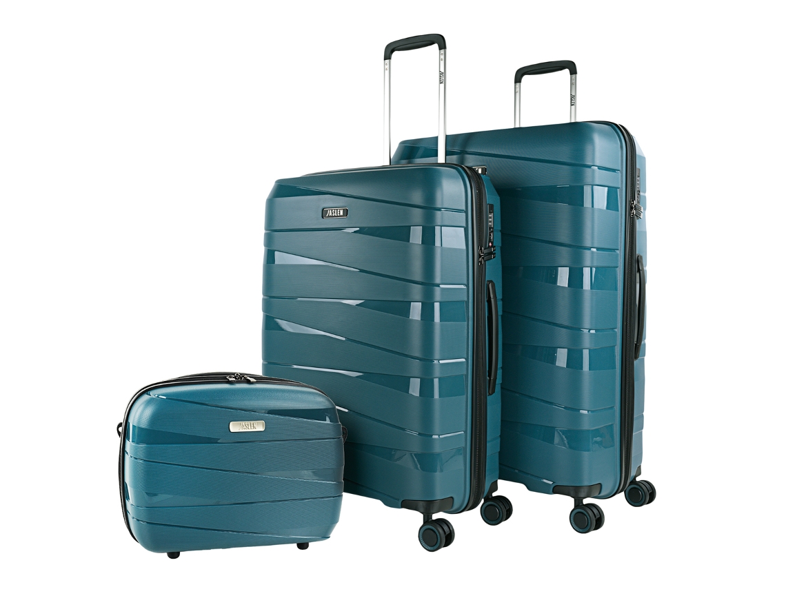 Conjunto de Malas Rígidas Pp JASLEN Stuttgart Azul Metálico 48X75X29 Cm 92L