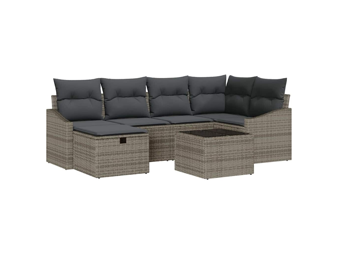 Maison Exclusive - Conjunto De Sofás Com Almofada 7 Pcs Vime Pe