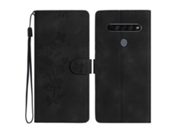 Capa De Couro Para Celular Com Estampa De Borboleta E Flor
