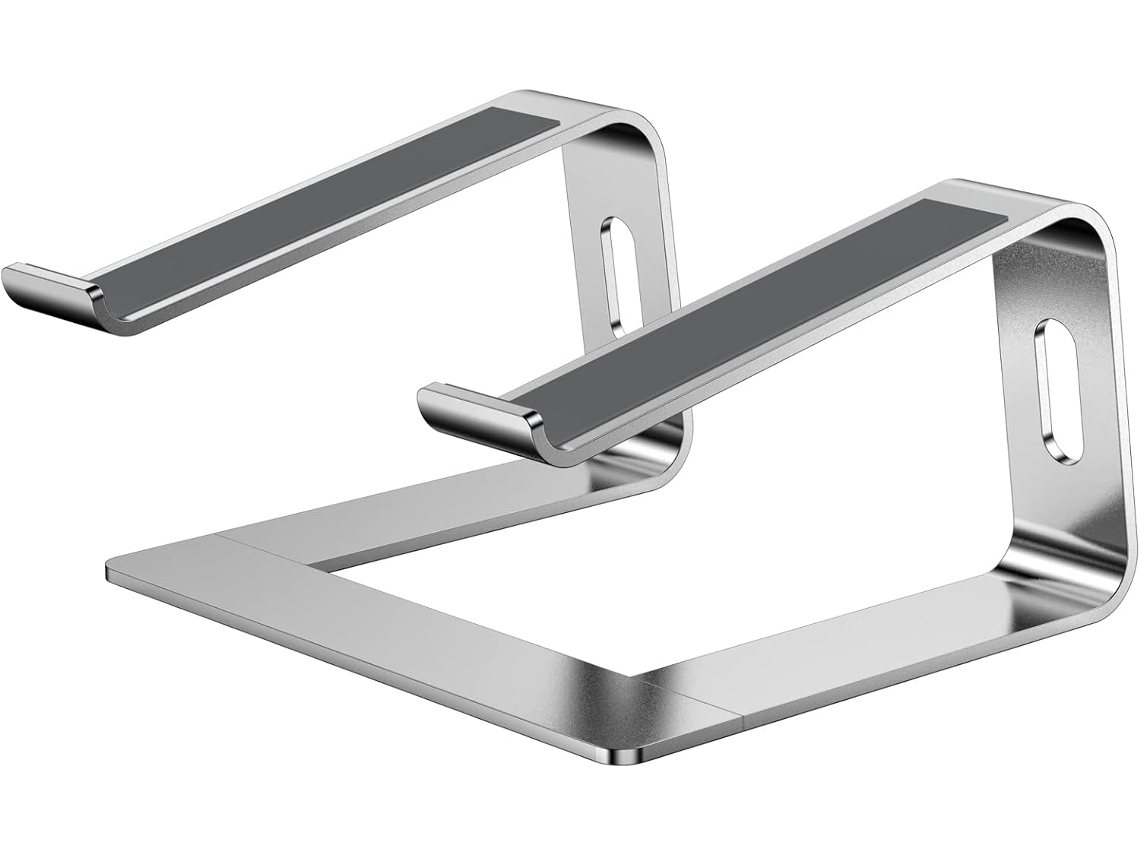 Suporte para Laptop, Suporte Ergonômico de Alumínio para Laptop, Suporte Removível e Ventilado para Computador de Mesa Portátil ZEUXO (prata)