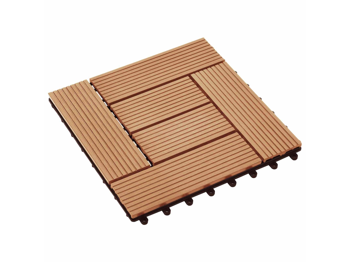 Vidaxl Telha De Deck 11 Unid. Teca 30 X 30 Cm Wpc