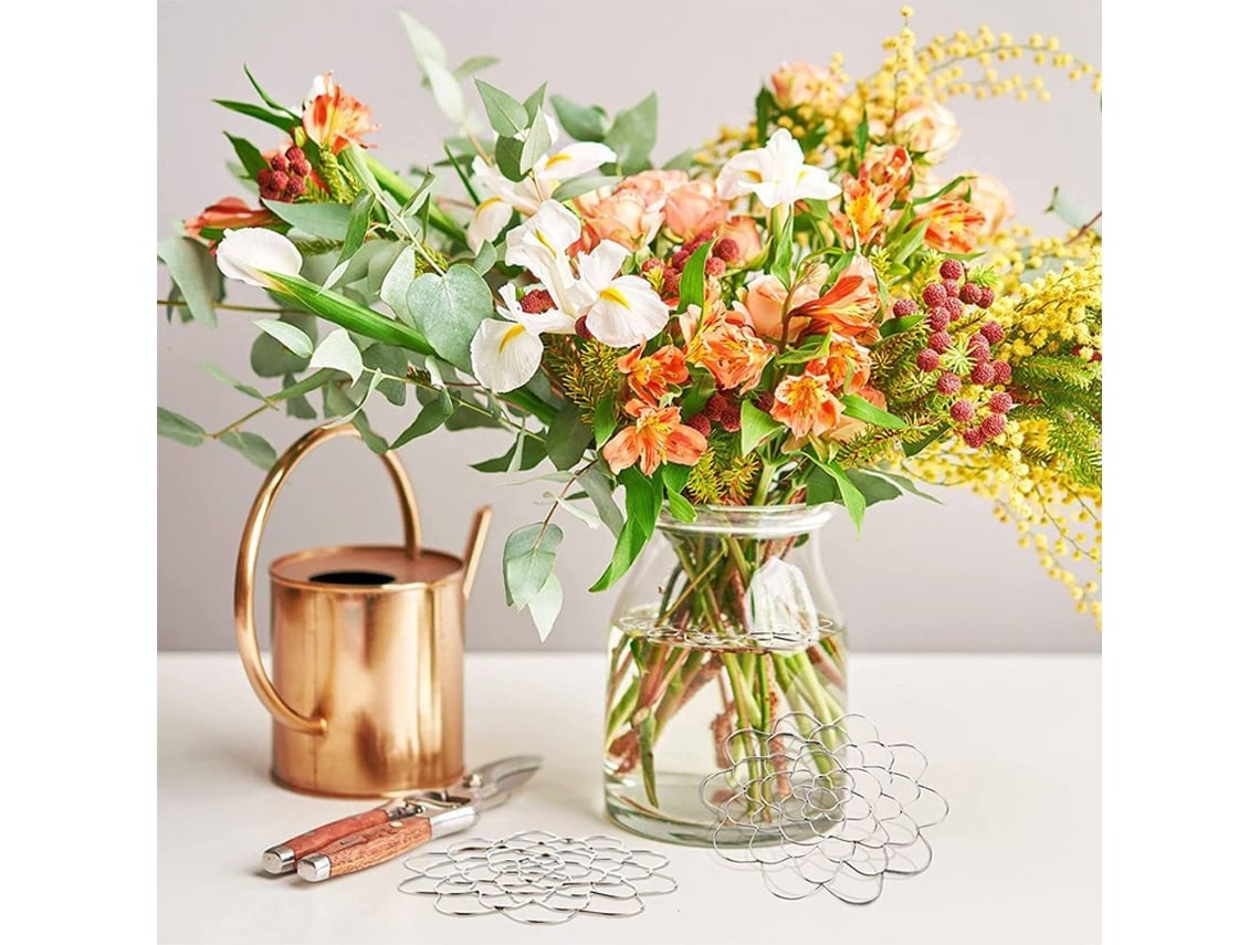 Suporte de Arranjo Floral de Aço Inoxidável Reutilizável para Vaso Ferramenta de Decoração