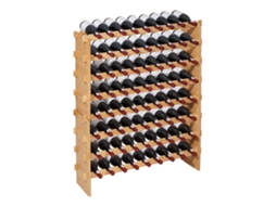 Garrafeira Modular Empilhável Em Bambu Para 72 Garrafas 956 X 250 X 1190 Mm Vevor