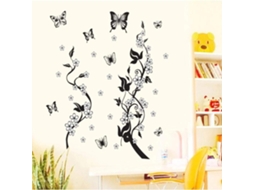 Remova os adesivos decorativos de parede com flores pretas, enfeites de trepadeiras para sala de estar e cabeceiras de quarto.