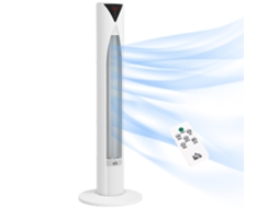 Ventilador de Torre Oscilante de 70° com Controle Remoto, 4 Modos, 3 Velocidades, Temporizador, 31,5 X 31,5 X 96 Cm, Branco ZENCORE SERVICES