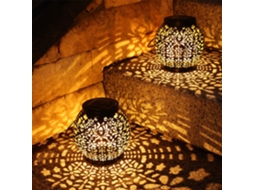 Luminária solar para jardim, 2 unidades, IP65, luz branca quente AQUAFORGE
