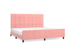 Bed Frame With Headboard, Bed Frames With Headboards Vidaxl Cor-de-rosa Veludo (200 X 200 Cm)