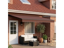 Vidaxl Toldo Retrátil Elétrico Castanho E Antracite 4 × 3 M