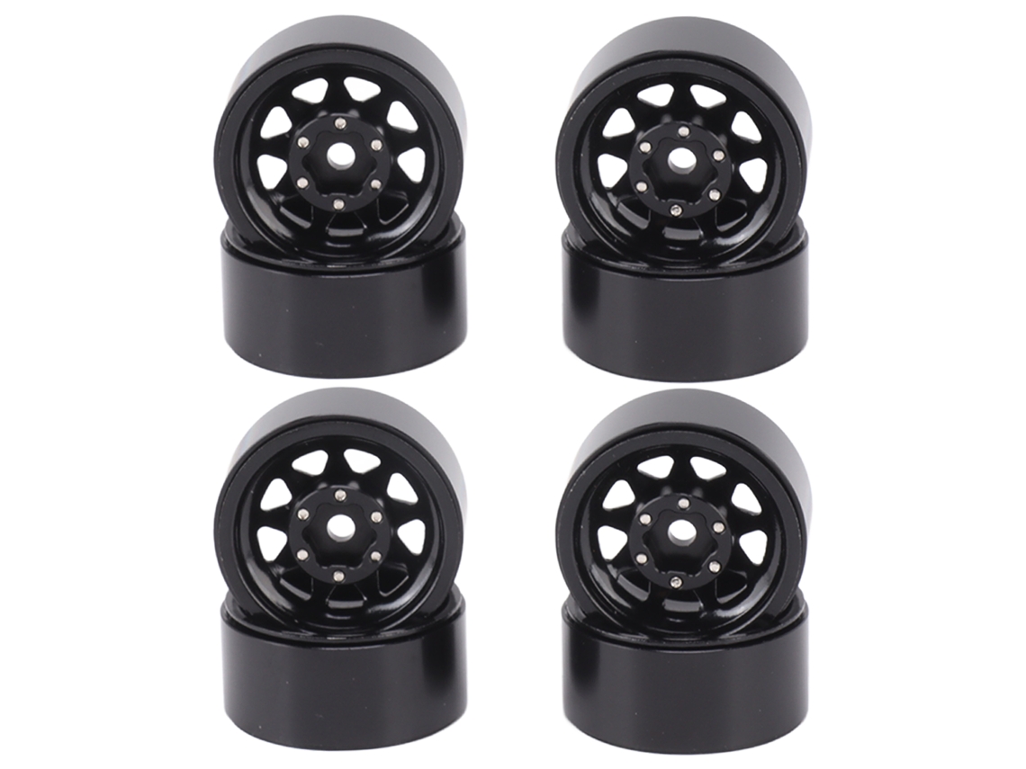 Mali 4 Rodas Beadlock 1 Polegada Sulco Profundo Universal para Carro Rc Traxxas Atv Peças com Parafusos Preto