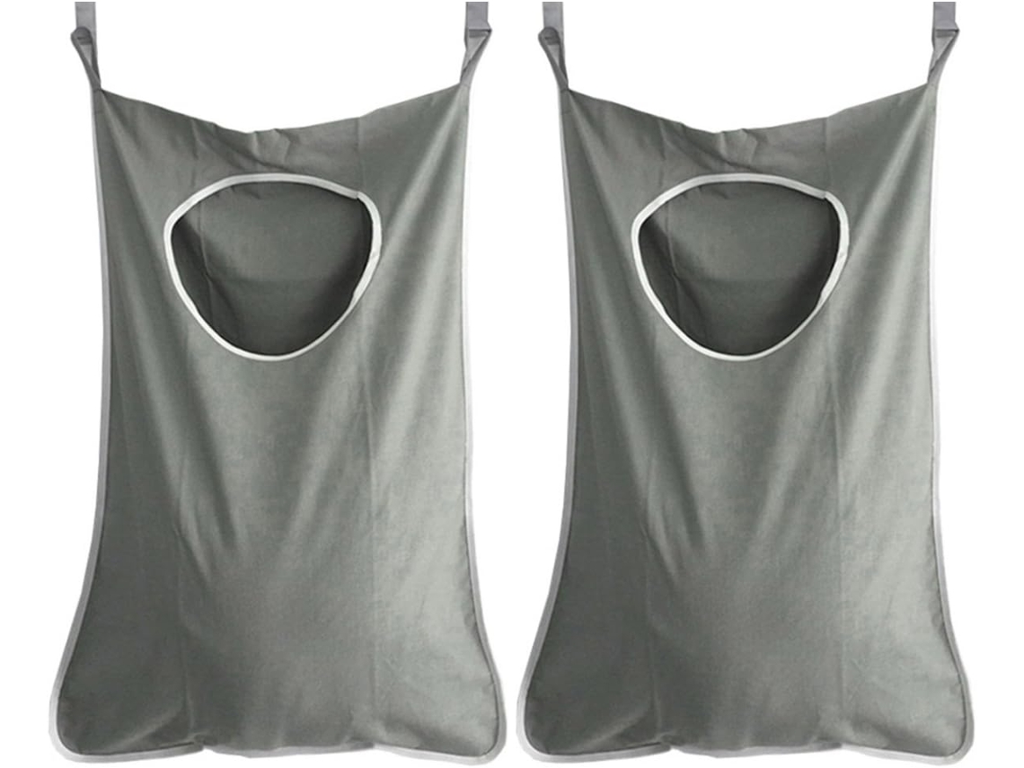 Conjunto de 2 Cestos Roupa Suja para Porta BRILVIBERA (cinza Escuro)