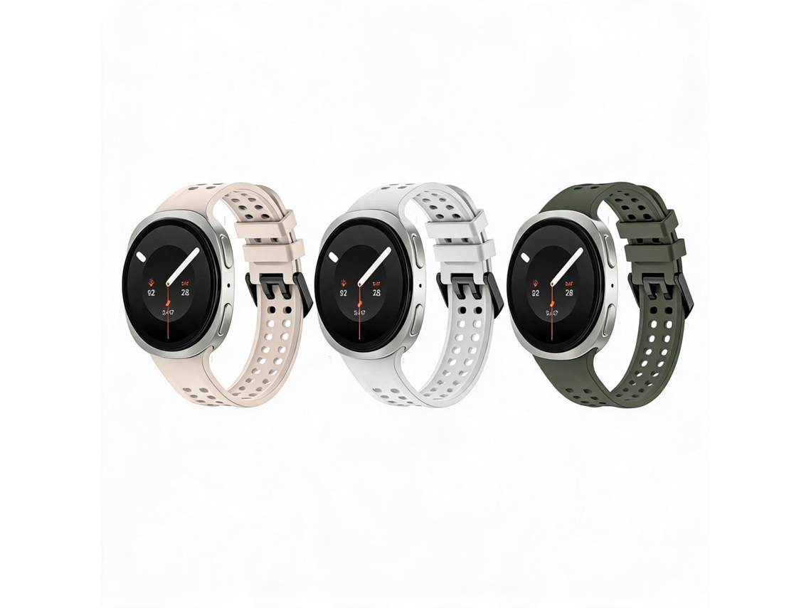 Pulseira de couro sintético para Samsung Galaxy Watch 9 40/44 mm (3 núcleos)