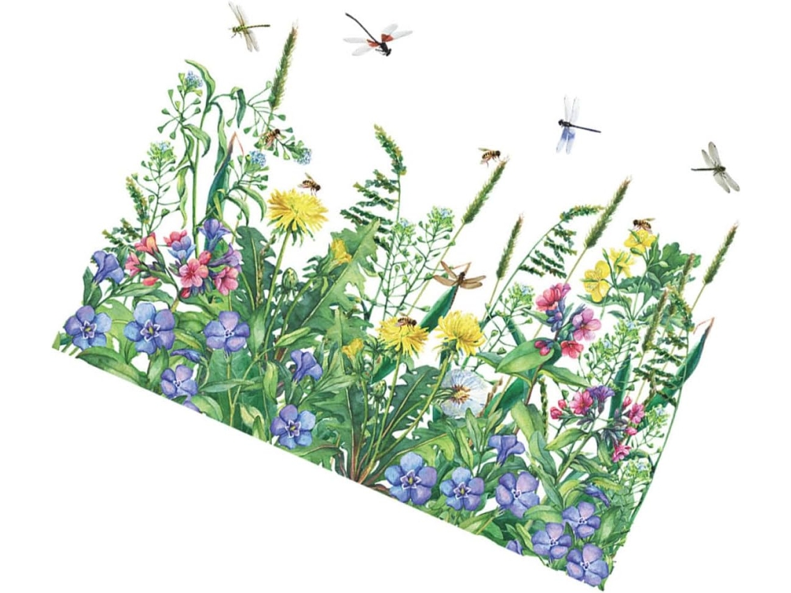 De 2 Adesivos De Parede Decorativos Flores Tropicais E Libélulas Em Pvc, 30x90 Cm. Adesivos De Parede Elegantes Para Gokoco