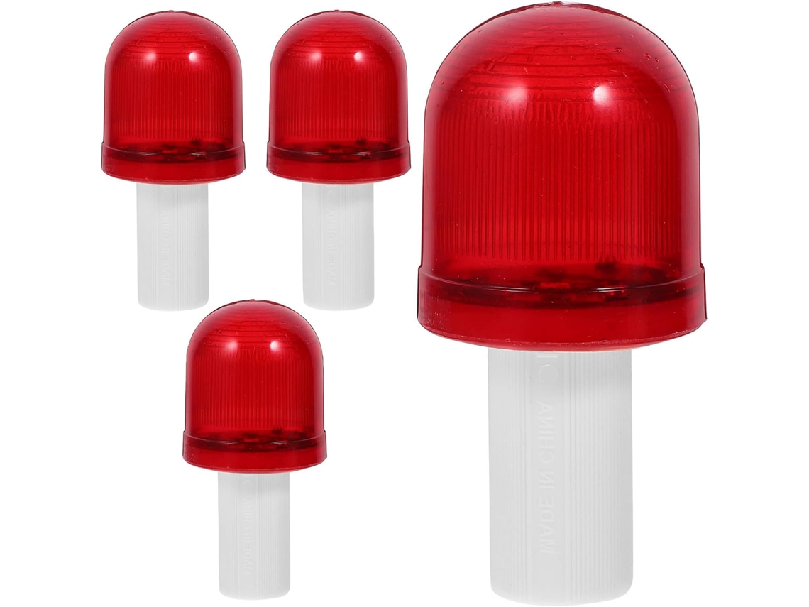 Baluue Semáforos Intermitentes De Alta Frequência Para Cones Pp Vermelhos, Pacote Com 4 Unidades, Acessórios E 2-pilhas