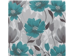 Almofada Quadrada, Azul Acinzentada E Branca, Estampa Floral, 1 Unidade, Almofada Durável, Almofada Macia E Confortável