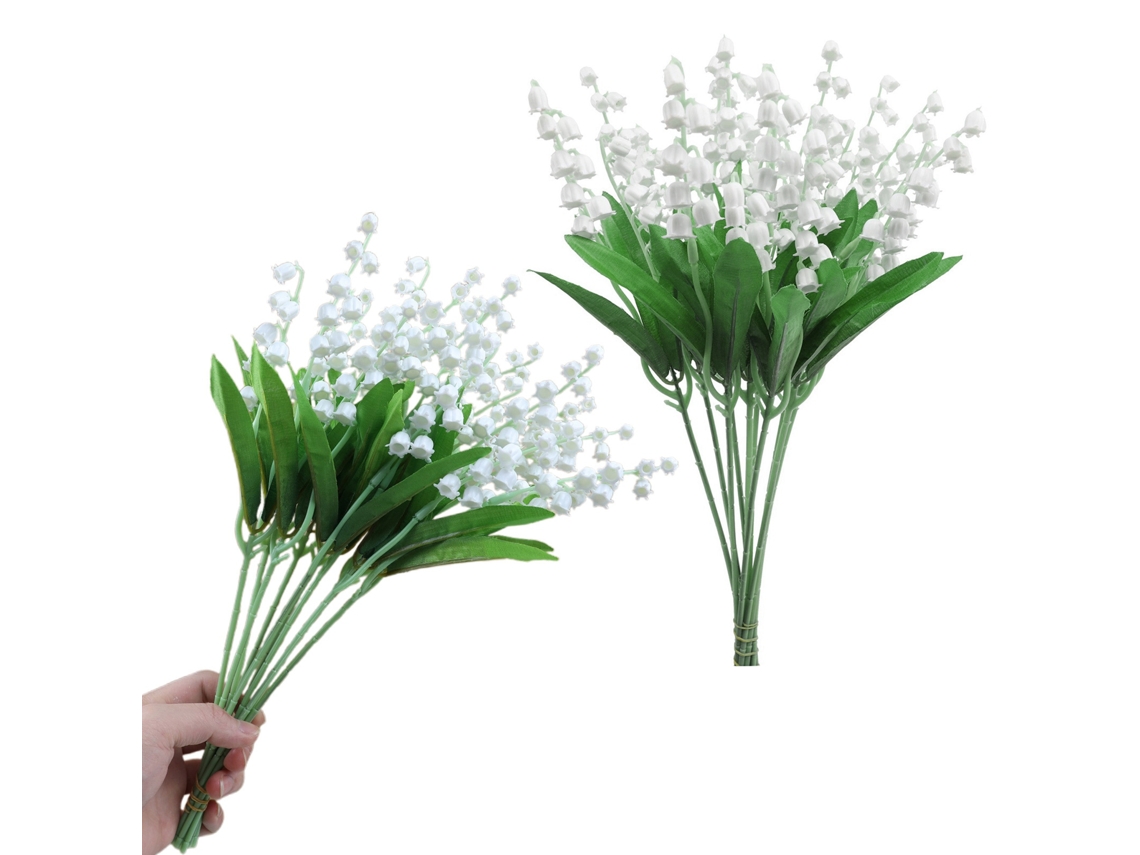 Laxiscreed Flores Artificiais De Lírios De Maio Brancos Para Decoração De Casa E Eventos