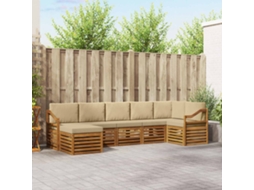 Vidaxl Conjunto De Sofás Para Exterior 7 Unid. Natural E Bege