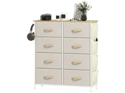 Cómoda Melamina de Madeira, Aço e Tnt Cor Bege 86x30x94,5 cm Homcom