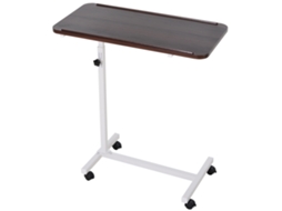 Mesa Auxiliar Móvel Mdf, Aço Cor Nogueira Escura 77x40x100 cm Homcom