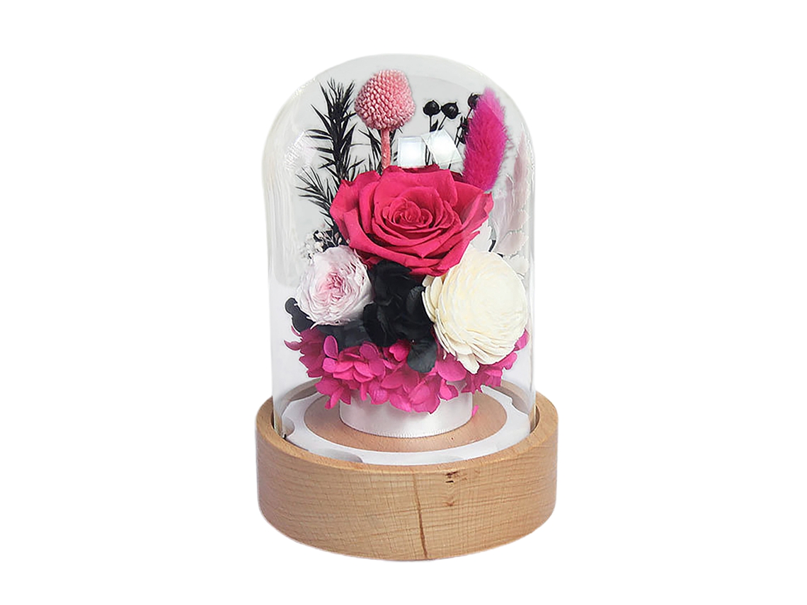 Laxiscreed Bola De Música Com Rosa Eterna E Flor Preservada Para Dia Dos Namorados, Ornamento Decorativo
