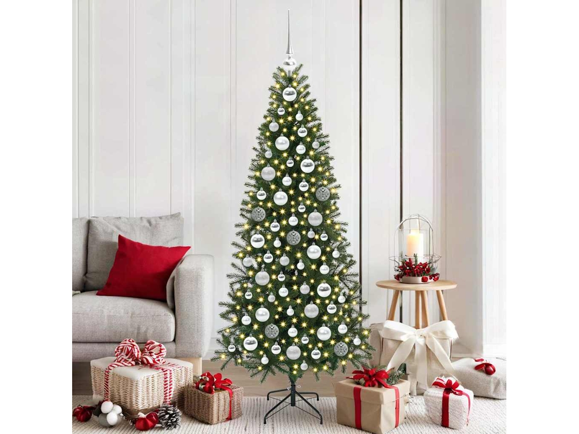 Vidaxl Conjunto De Bolas De Natal 120 Pcs Prateado Plástico