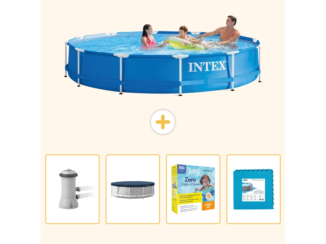 Intex Piscina Com Estrutura Redonda - 366x76 Cm - 5-peças S218