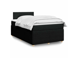 Vidaxl Cama Com Molas/colchão 120x200 Cm Tecido Preto