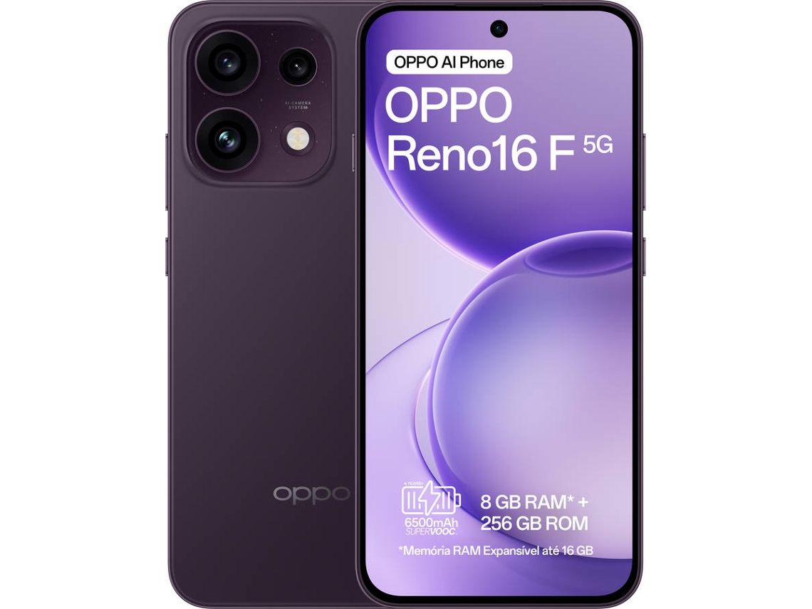 Smartphone OPPO Reno 16 F (6.57'' - 8 GB - 256 GB - Preto Crepúsculo)