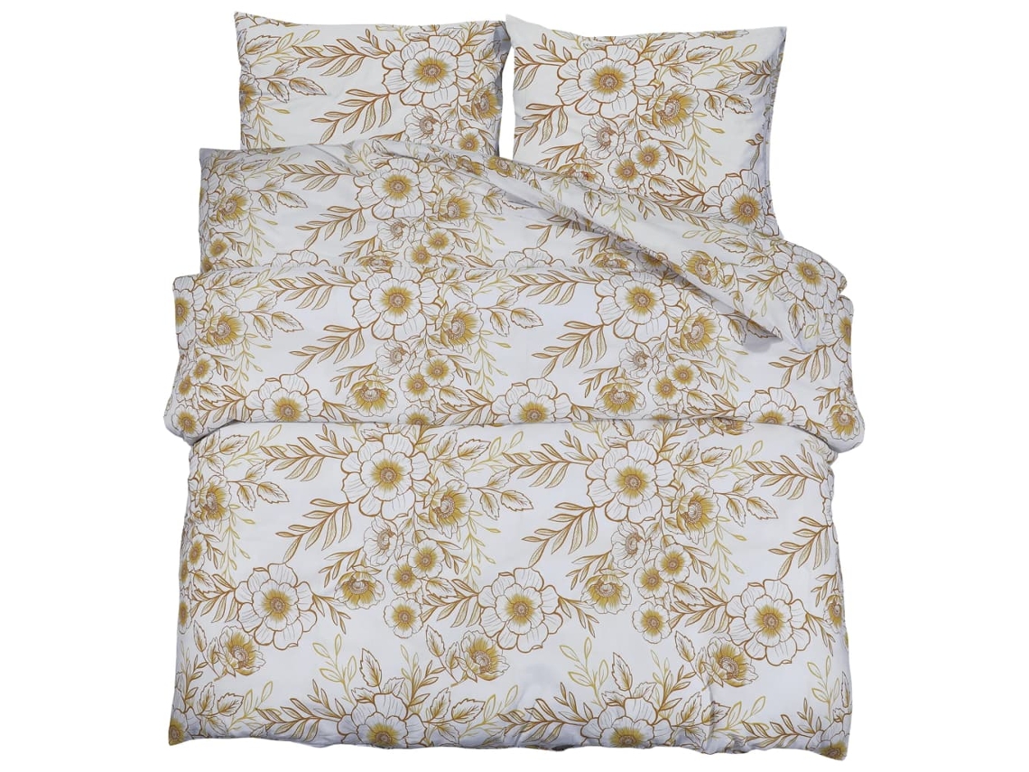 Duvet Cover Set, Duvet Cover Sets Vidaxl Branco Algodão (200 X 200 Cm + 65 X 65 Cm)