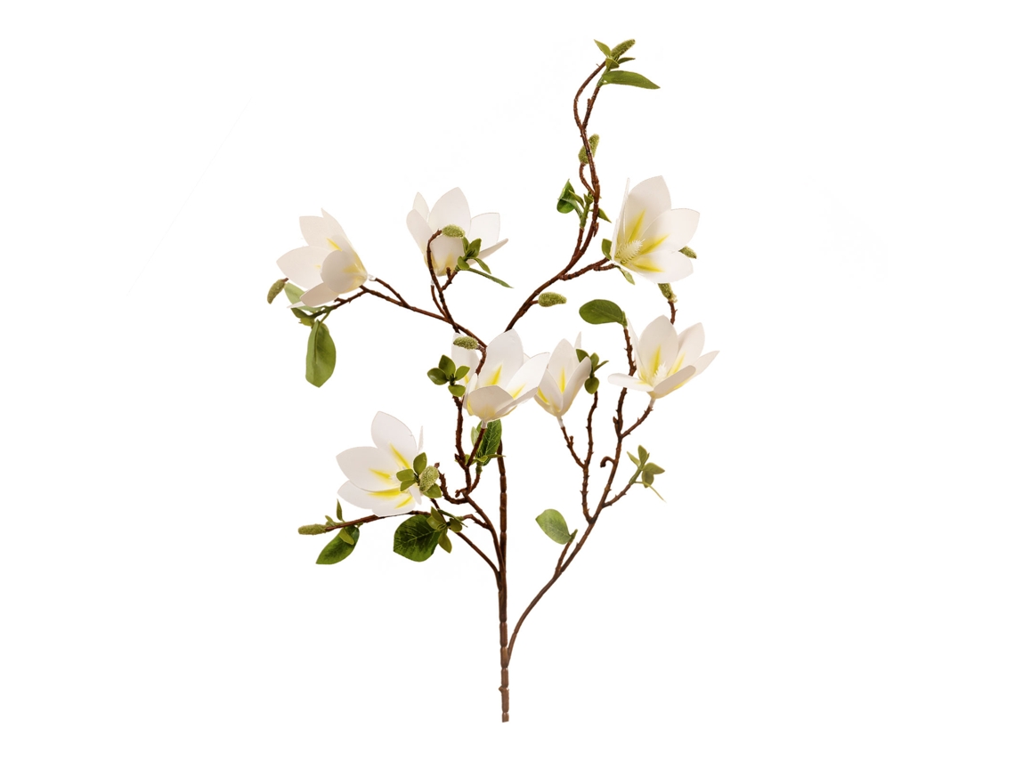Ramos de Magnólia Branca de 100cm com Fio de Ferro, Ideal para Decoração LAXISCREED
