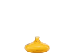 Vaso Un Fiore De 19 Cl, Feito À Mão Em Vidro Borossilicato Soprado, Cor Amarelo Dourado, Ideal Para Arranjos Florais E Decoração De Interiores.