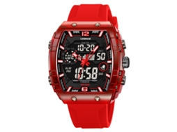 Relógio de Pulso Eletrônico Digital Luminoso e Elegante, À Prova D'água, Relógio Esportivo Masculino MDUG (vermelho)