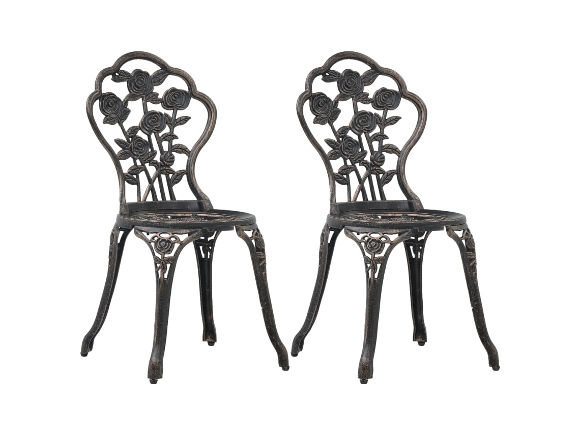 Vidaxl Cadeiras De Bistrô 2 Pcs Alumínio Fundido Bronze