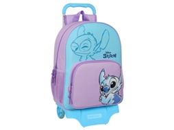 Mochila Escolar com Rodas STITCH Sweet (Lilás - Poliéster 300D)