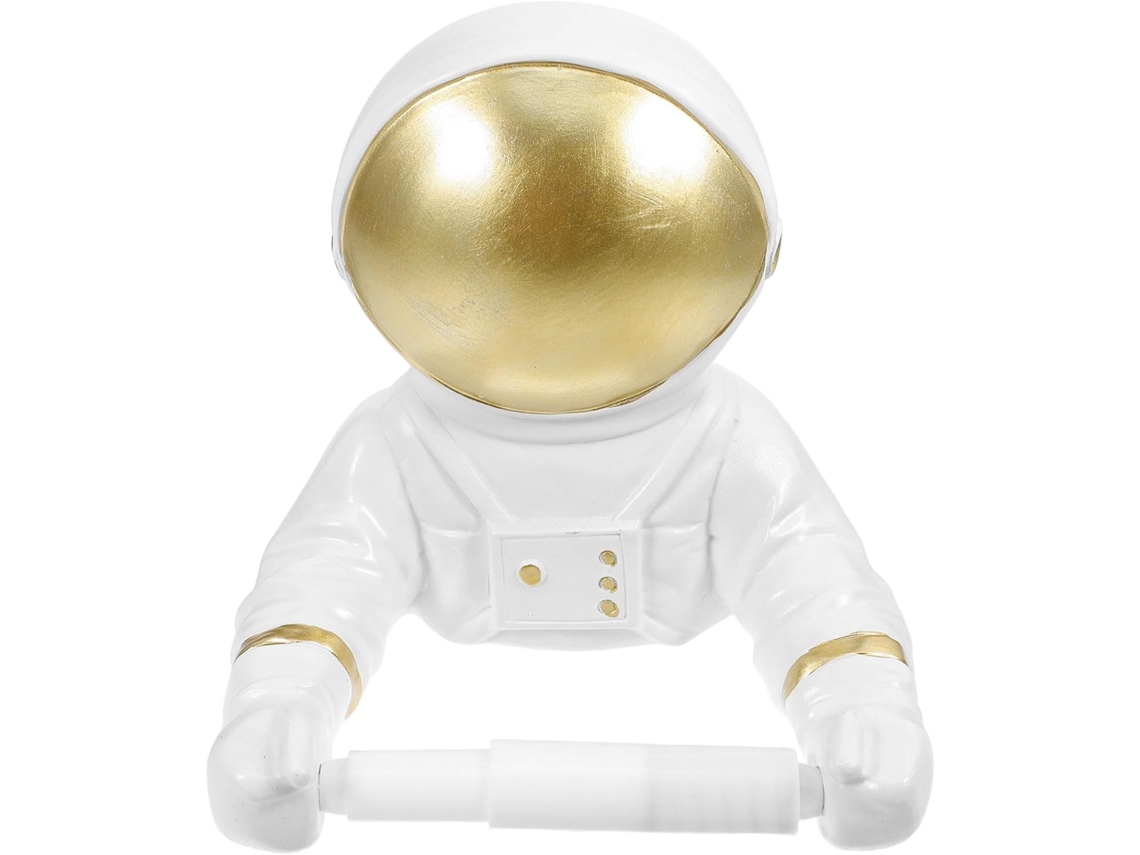 Porta Papel Higiênico Dourado Com Design De Astronauta, Leve, Perfurado, Ideal Para Decoração De Apartamentos E