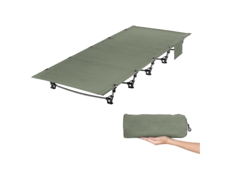 Cama Dobrável Compacta, Ultraleve Portátil Forte E Resistente, 192 X 70 X 17cm, Carga Máxima 150 Kg, Para Camping, Praia, Viagens, Verde Escuro