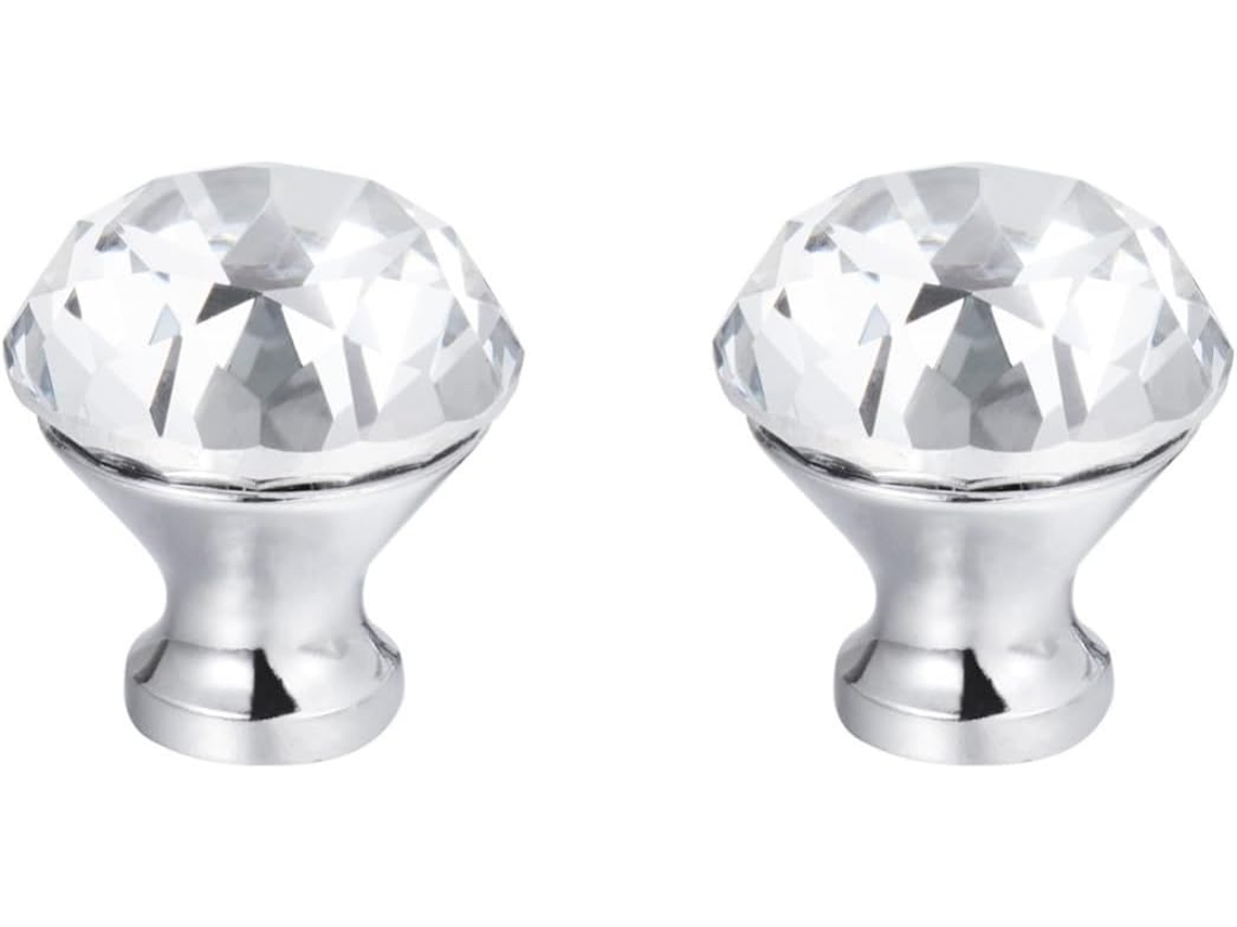 Puxador De Cristal Para Armário, 2 Peças, 30mm, Furo Único