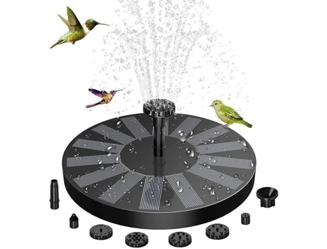 Fonte solar externa 1,5 W 16 cm Grande bomba flutuante para lago com 6 bicos para decoração de jardim, banho de pássaros, lago GOTOSEEU