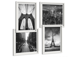 Composição De Quadros Cidadezinhas Litorâneas Estilosas Espelharte (4 Peças)