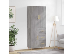 Vidaxl Armário Alto 69,5x34x180 Cm Derivados De Madeira Sonoma Cinza